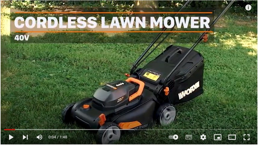 WORX 40V (20V x 2) 40cm Cordless Lawn Mower Kit w/ 2x 4AH PRO POWERSHARE Batteries & Charger